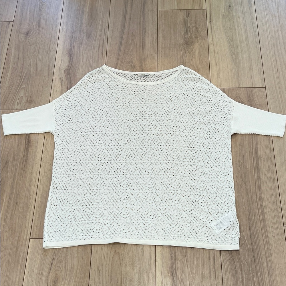Oltre White Lace Knit Sweater